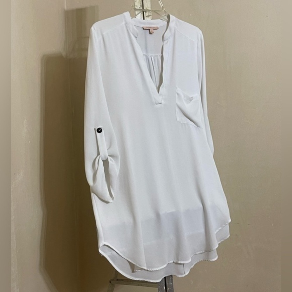 GISSON LATIMER FAUX BUTTON SLEEVE LONG BLOUSE SZ MEDIUM